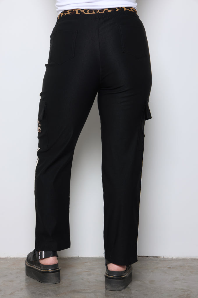 מכנסי גומי שילוב מנומר