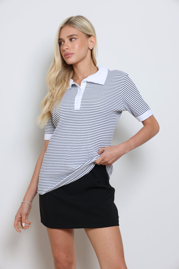 חולצת פולו ריב פסים