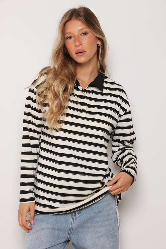 חולצת אדל פולו פסים