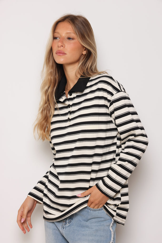 חולצת אדל פולו פסים