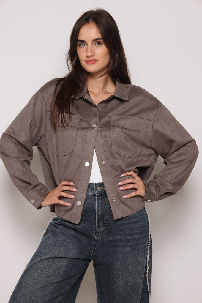 ג'קט מכופתר זמש