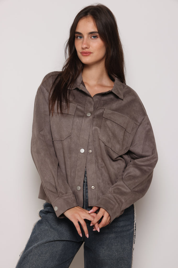 ג'קט מכופתר זמש