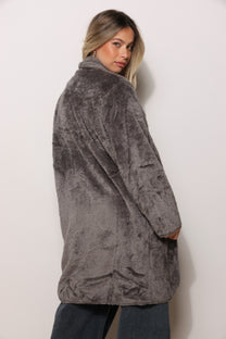 פונצ'ו כירבולית ארוך | אפור כהה