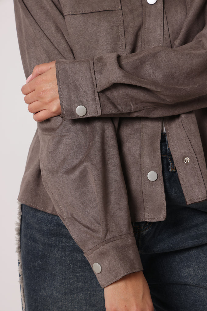 ג'קט מכופתר זמש