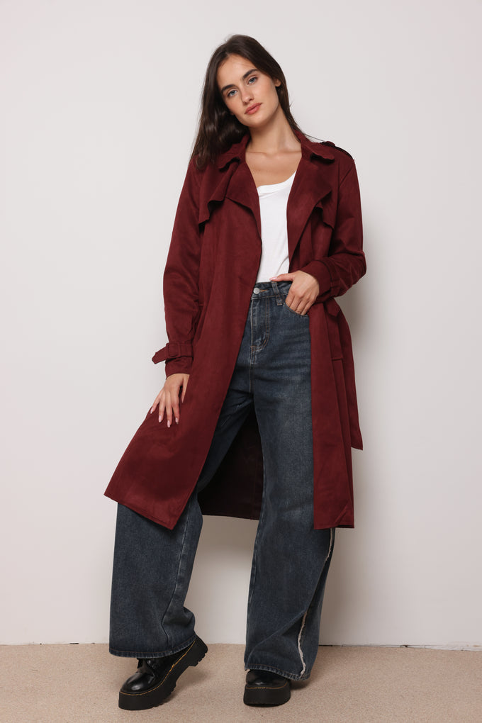 מעיל טרנץ׳ זמש