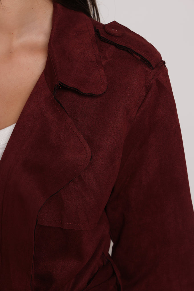 מעיל טרנץ׳ זמש