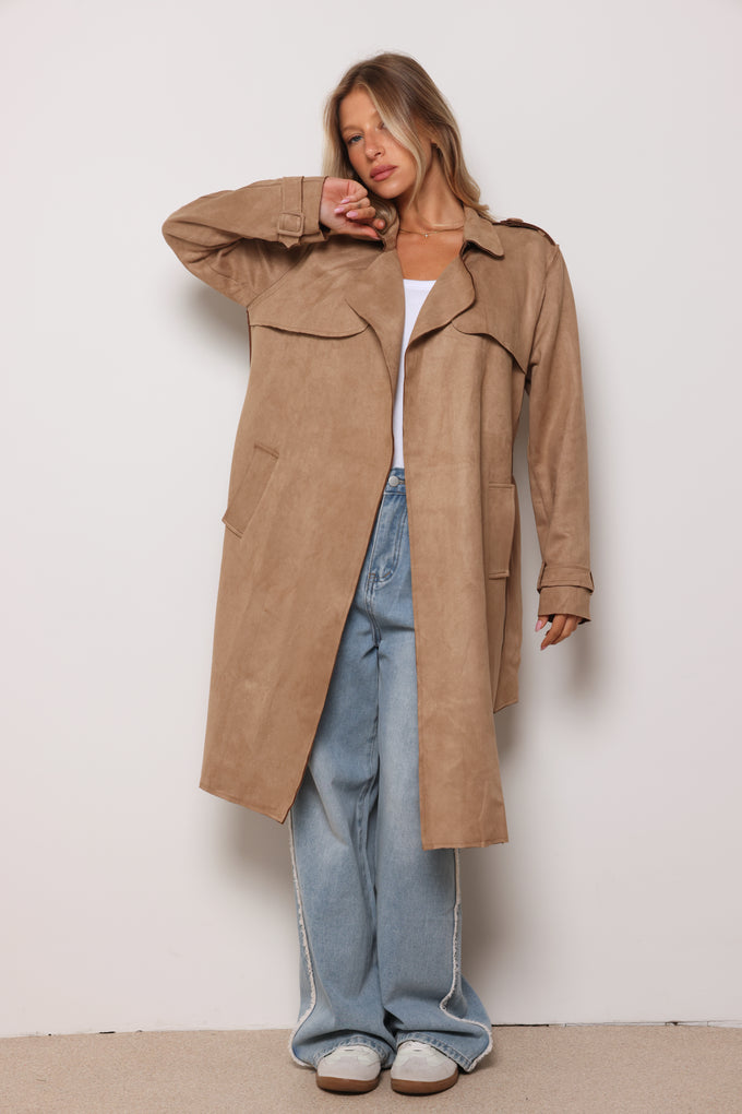 מעיל טרנץ׳ זמש