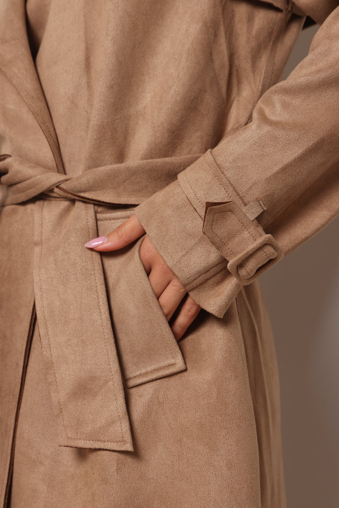 מעיל טרנץ׳ זמש