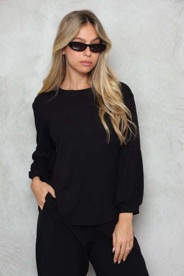 חולצת ריב 3/4 שרוול נפוח