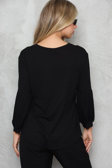 חולצת ריב 3/4 שרוול נפוח