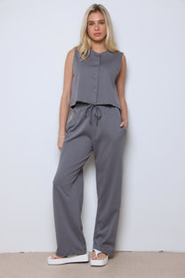 חליפת ווסט כפתורים כותנה