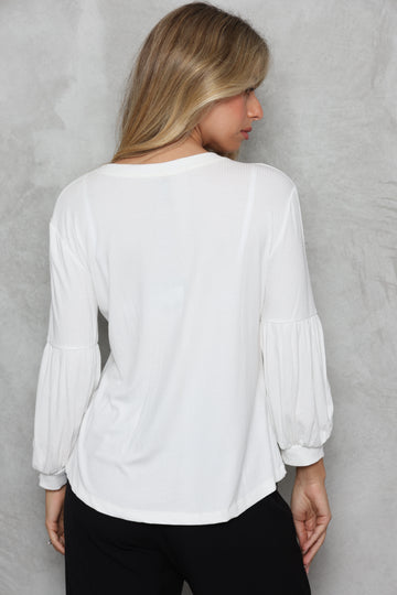 חולצת ריב 3/4 שרוול נפוח