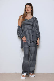 חליפת גרסון וופל פסים 3 חלקים