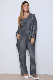 חליפת גרסון וופל פסים 3 חלקים