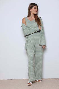 חליפת גרסון וופל פסים 3 חלקים