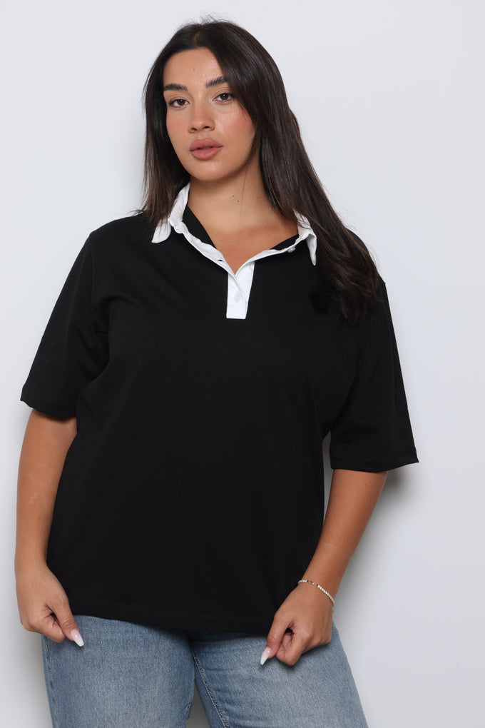 חולצת פולו אוברסייז מרגו