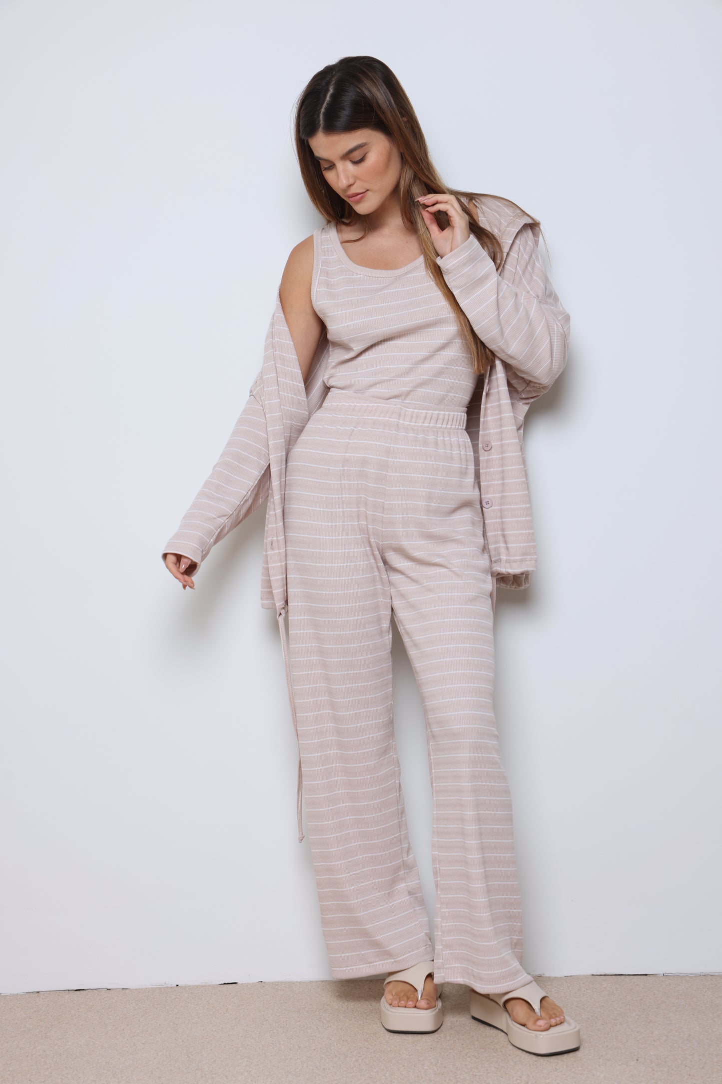 חליפת גרסון וופל פסים 3 חלקים