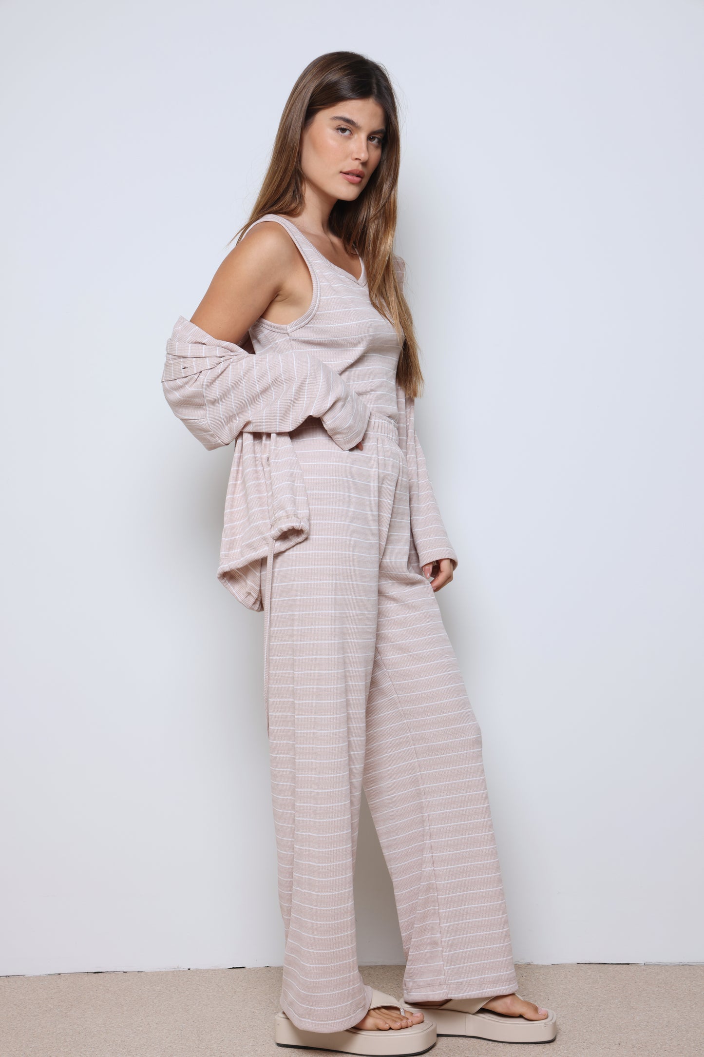 חליפת גרסון וופל פסים 3 חלקים