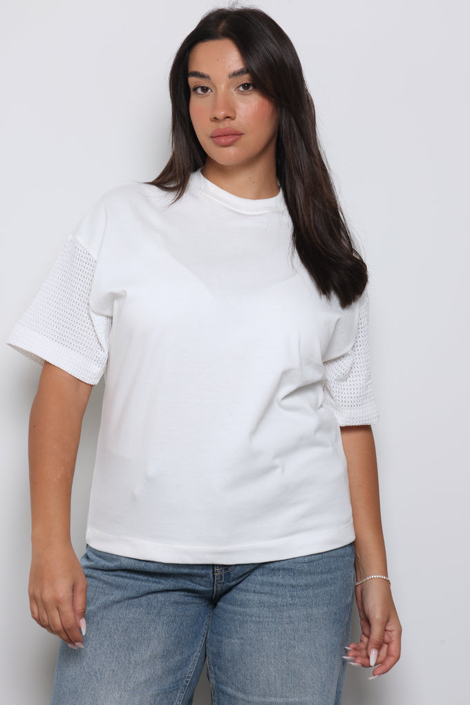 חולצת קמיל שרוולי רשת