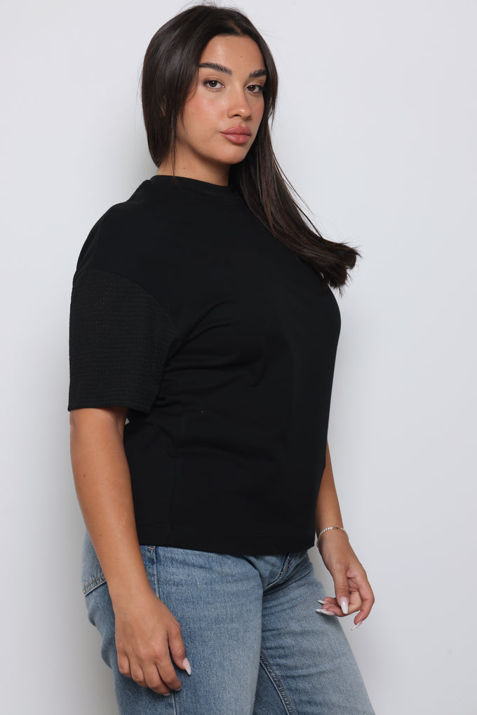 חולצת קמיל שרוולי רשת