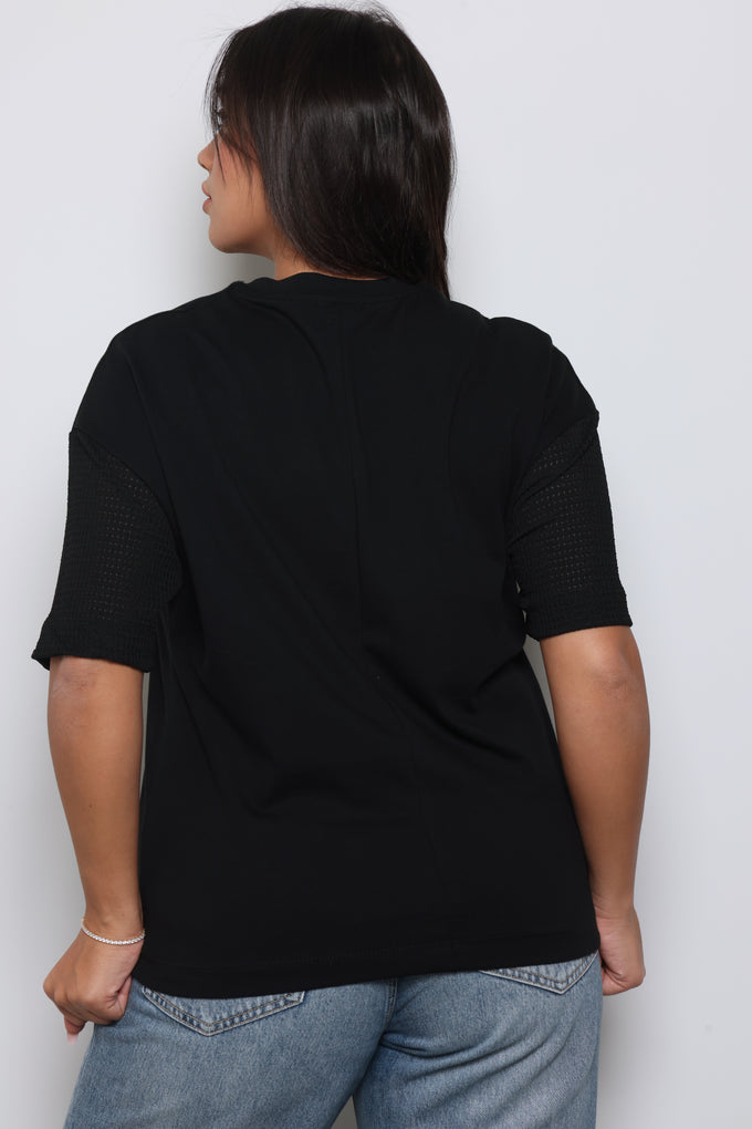 חולצת קמיל שרוולי רשת