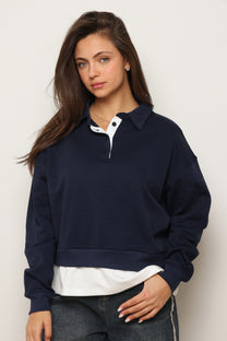 סווטשירט צווארון שילוב