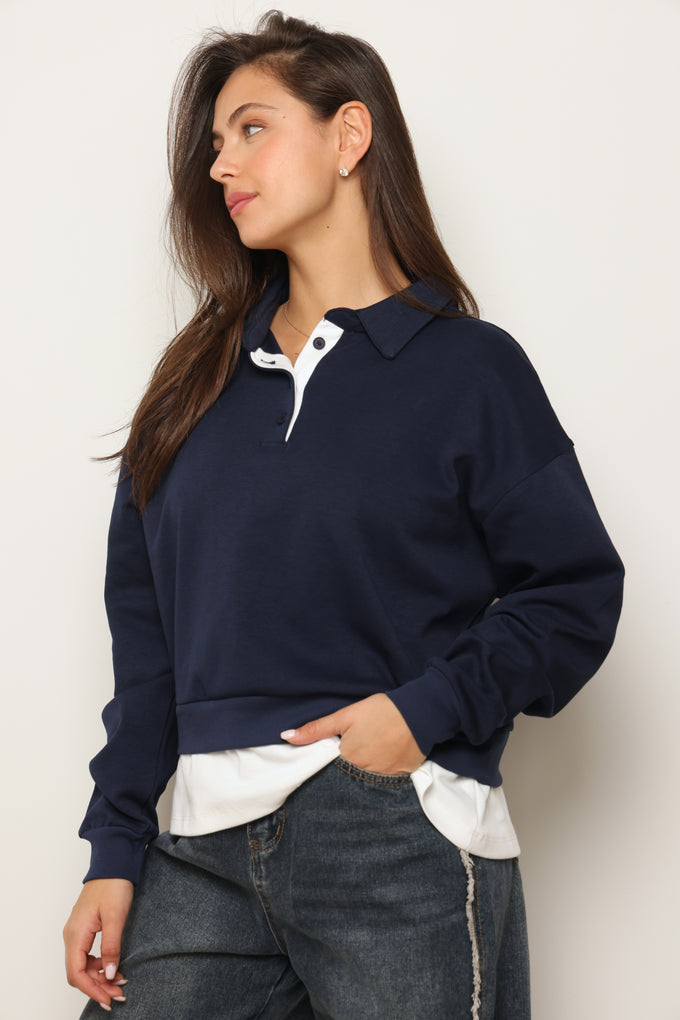 סווטשירט צווארון שילוב