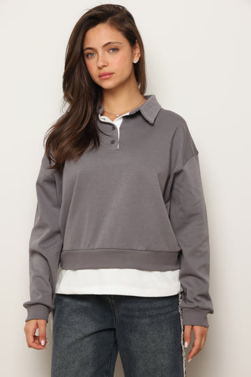 סווטשירט צווארון שילוב