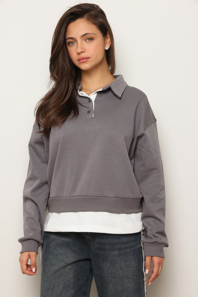 סווטשירט צווארון שילוב