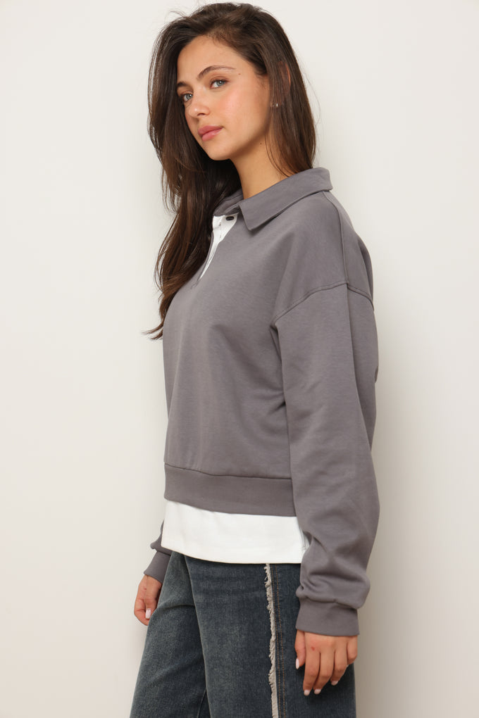 סווטשירט צווארון שילוב