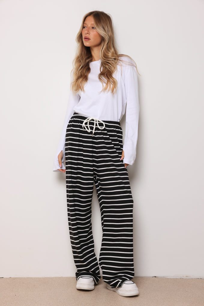 מכנסי פרנצ'טרי פסים מתרחבים