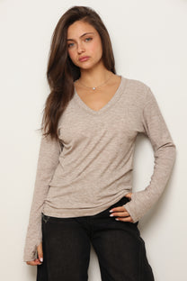 חולצת וי כפפה ריב