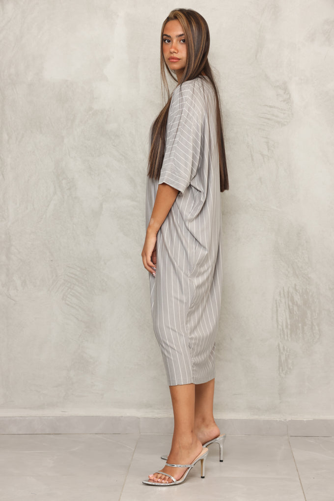 שמלת עטלף פסים דקים