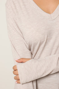 חולצת וי כפפה ריב