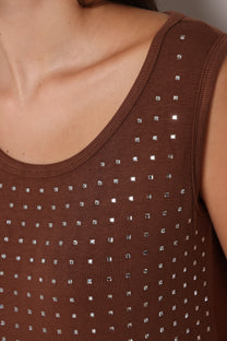 גופיית סריג יהלומים