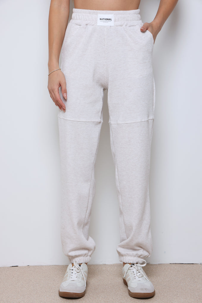 מכנסי וופל טאי בשילוב פאץ'