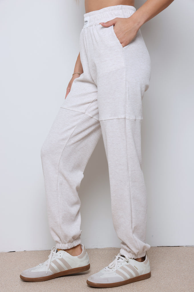 מכנסי וופל טאי בשילוב פאץ'