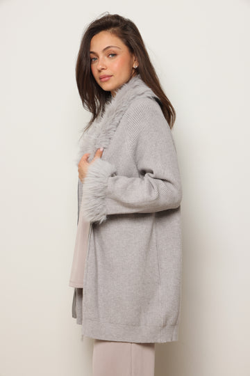 ג'קט סריג בשילוב פרווה