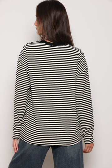 סווטשירט פסים כפפה