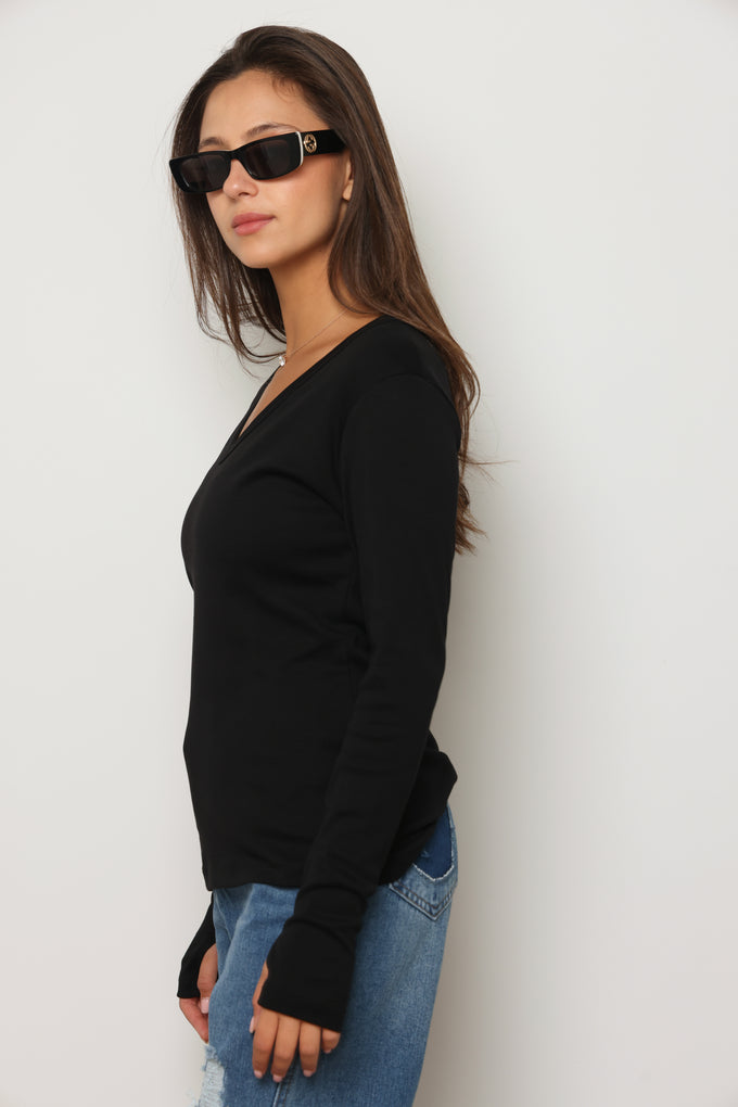 חולצת וי כפפה פיינריב