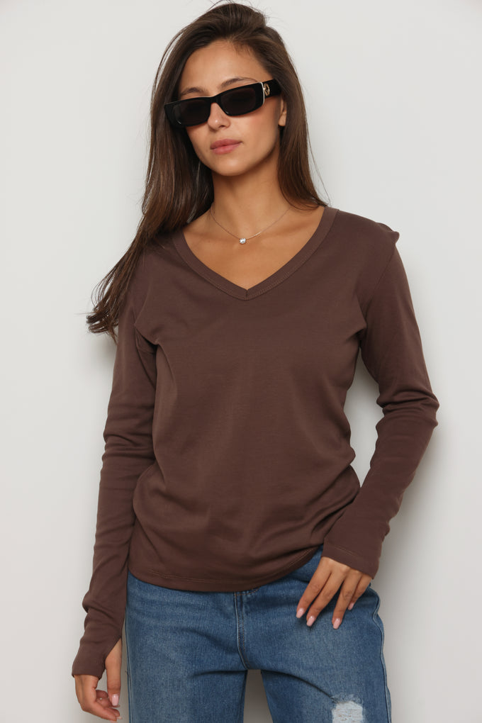 חולצת וי כפפה פיינריב