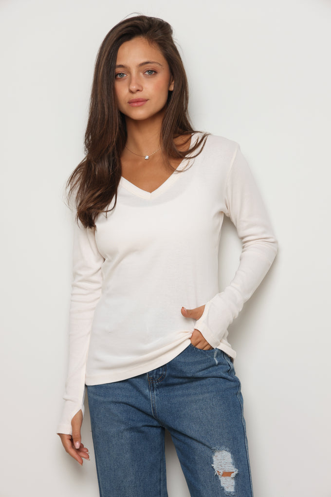 חולצת וי כפפה פיינריב