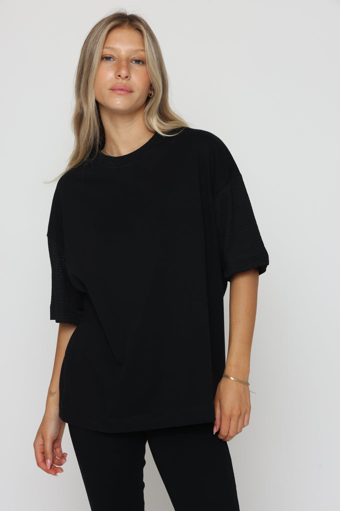 חולצת קמיל שרוולי רשת