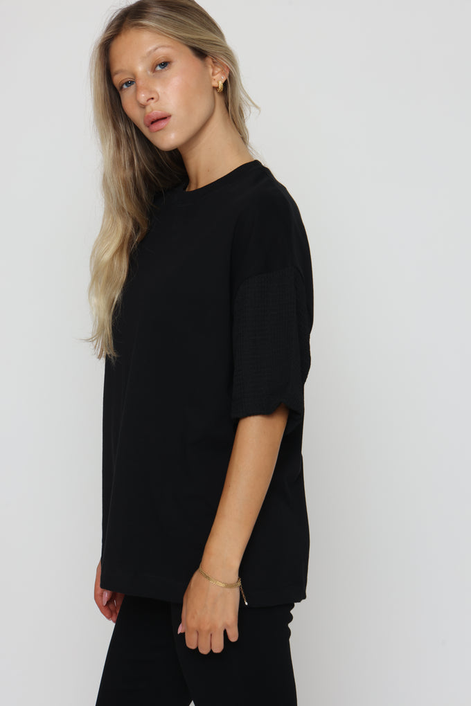 חולצת קמיל שרוולי רשת