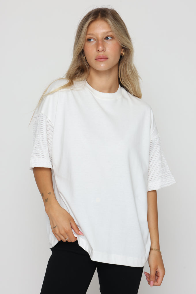 חולצת קמיל שרוולי רשת