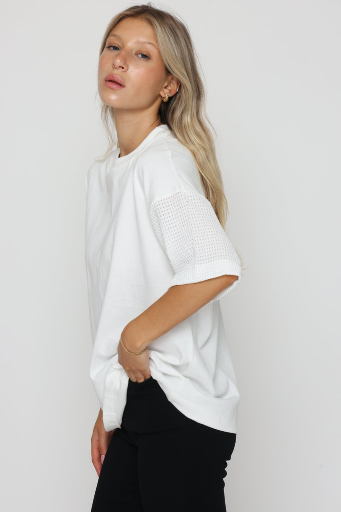 חולצת קמיל שרוולי רשת