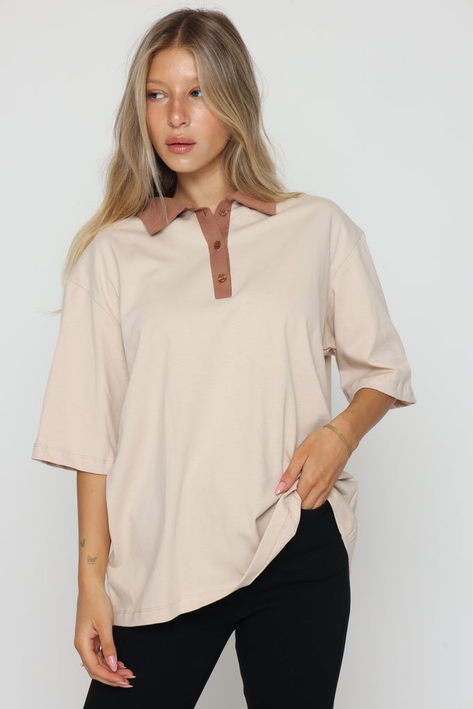 חולצת פולו אוברסייז מרגו