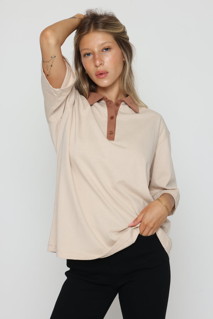 חולצת פולו אוברסייז מרגו