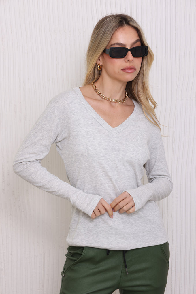 חולצת וי כפפה פיינריב