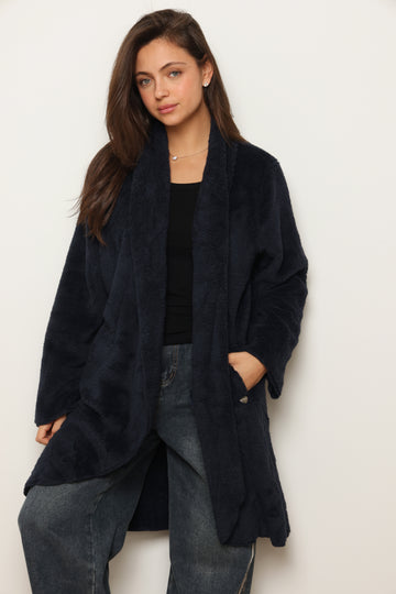 פונצ'ו כירבולית ארוך | כחול נייבי